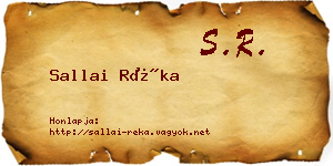 Sallai Réka névjegykártya